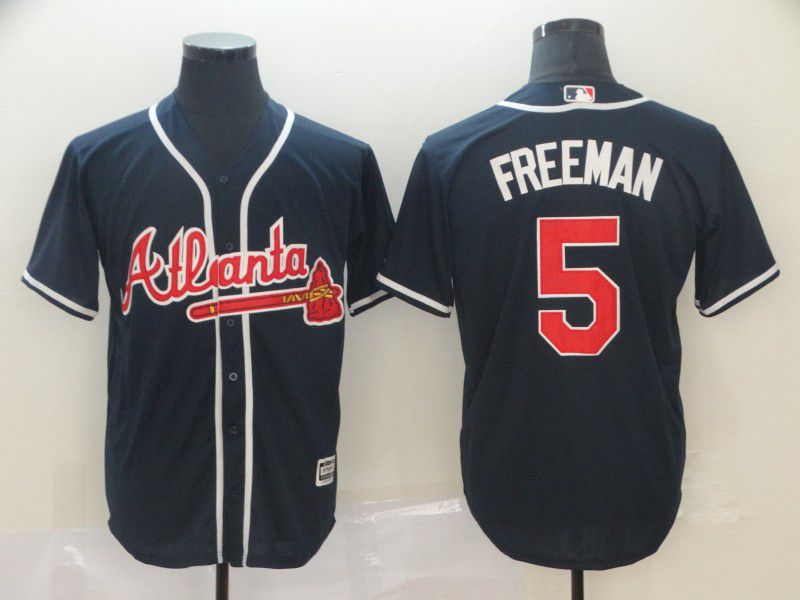 Men Atlanta Braves #5 Freeman Blue Game MLB Jerseys